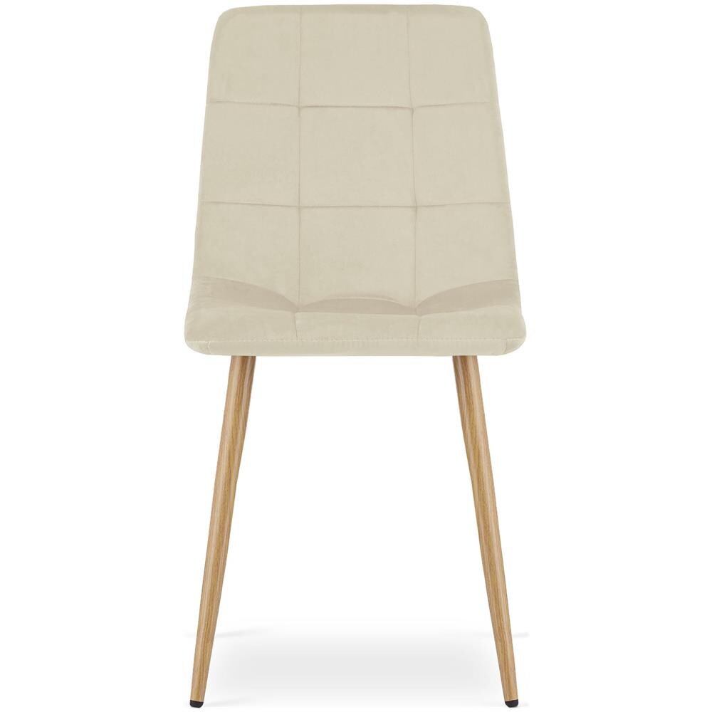 Sedia VALORA PYRA - Moderna sedia in velluto beige chiaro per soggiorno e ufficio - Foto 2