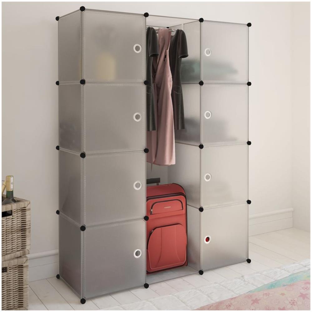 Armadio Modulare con 9 Scomparti 109x36,5x143 cm Bianco - Foto 1