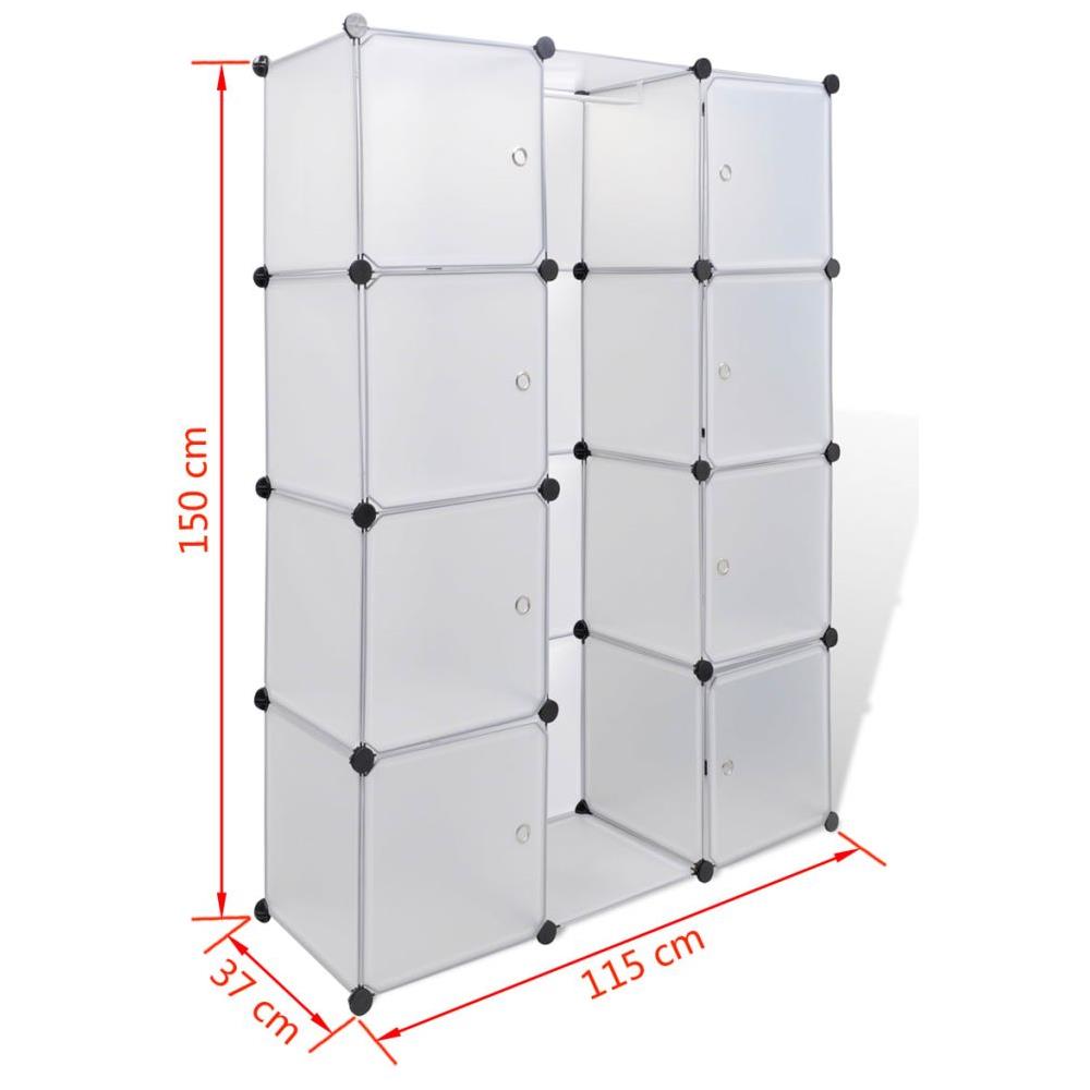 Armadio Modulare con 9 Scomparti 109x36,5x143 cm Bianco - Foto 6