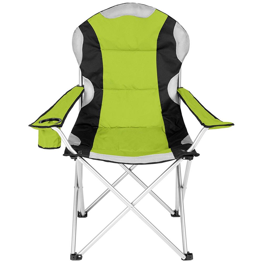 Sedia Pieghevole Campeggio Imbottita Con Borsa Camping Spiaggia Esterno Verde - Foto 3
