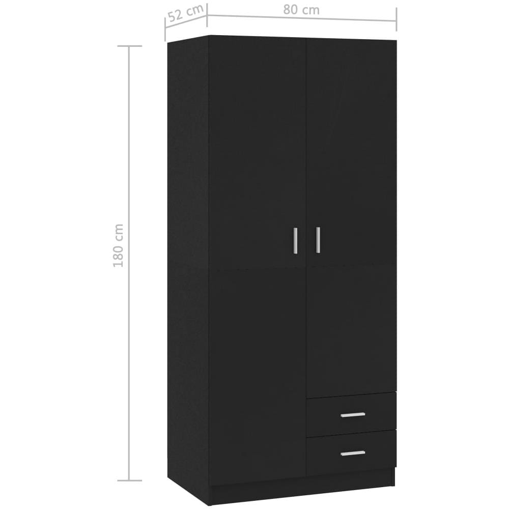 Armadio Nero 80x52x180 cm in Legno Multistrato - Foto 9