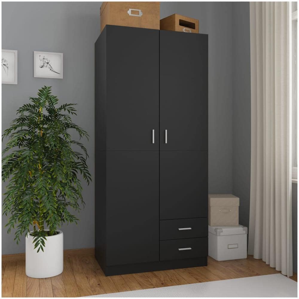 Armadio Nero 80x52x180 cm in Legno Multistrato - Foto 1