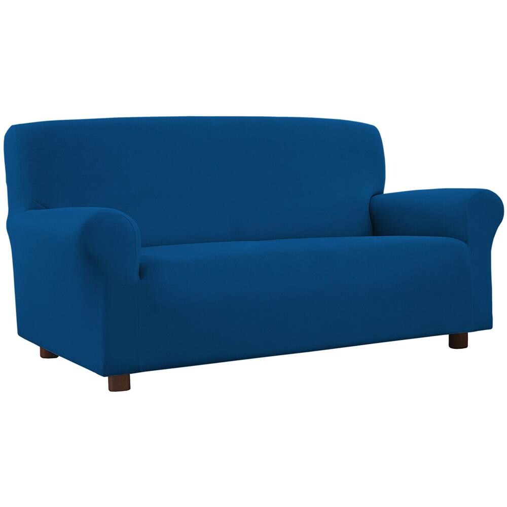 Copridivano Elasticizzato Antimacchia Con Braccioli Sagomati Made In Italy - 4 Posti Estensibile Da 200 A 260 Cm Azzurro - Foto 1
