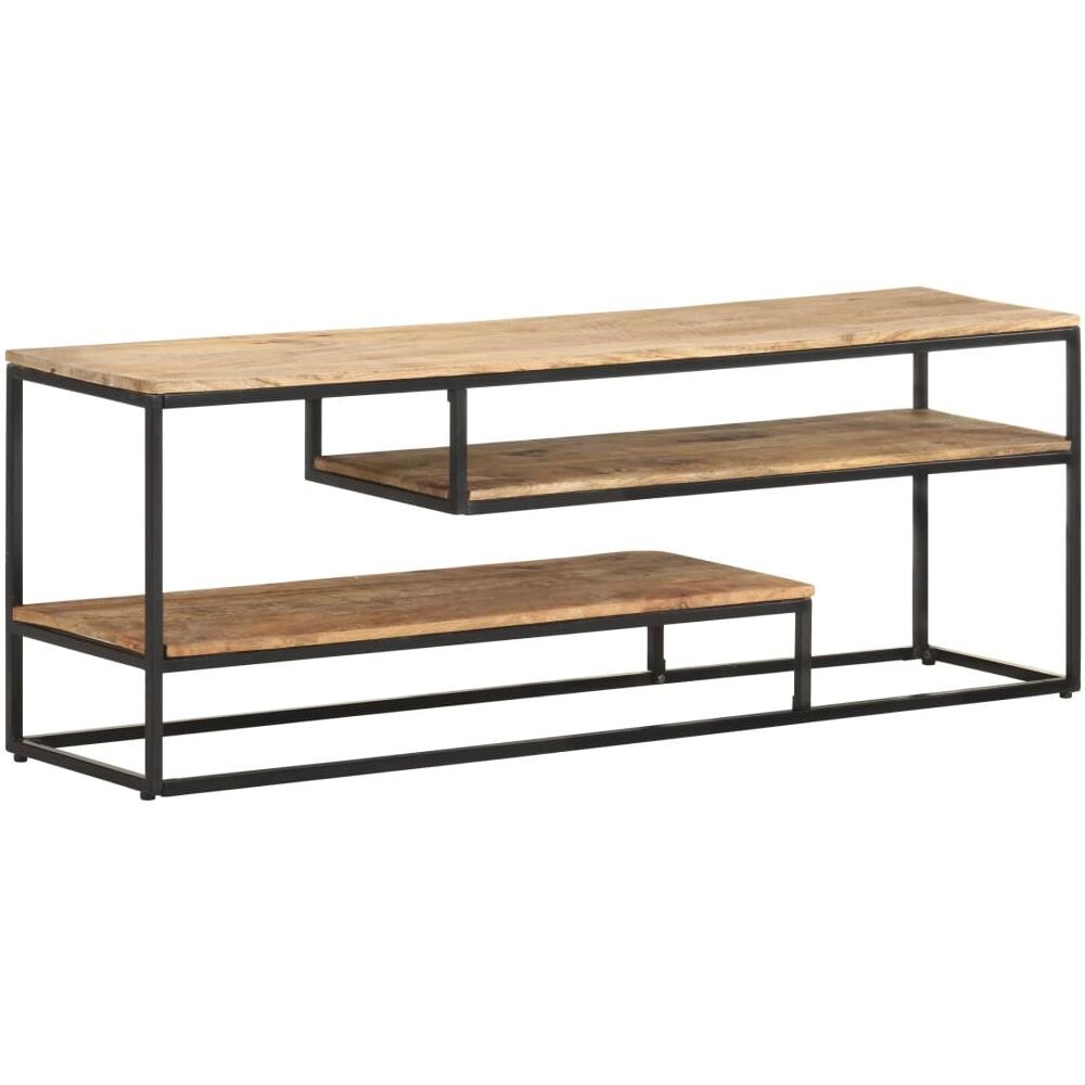 Mobile Porta TV 130x30x45 cm in Legno Massello di Mango Grezzo - Foto 10