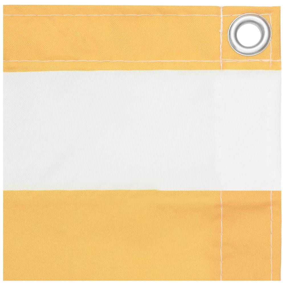 Paravento da Balcone Bianco e Giallo 75x600 cm Tessuto Oxford - Foto 2