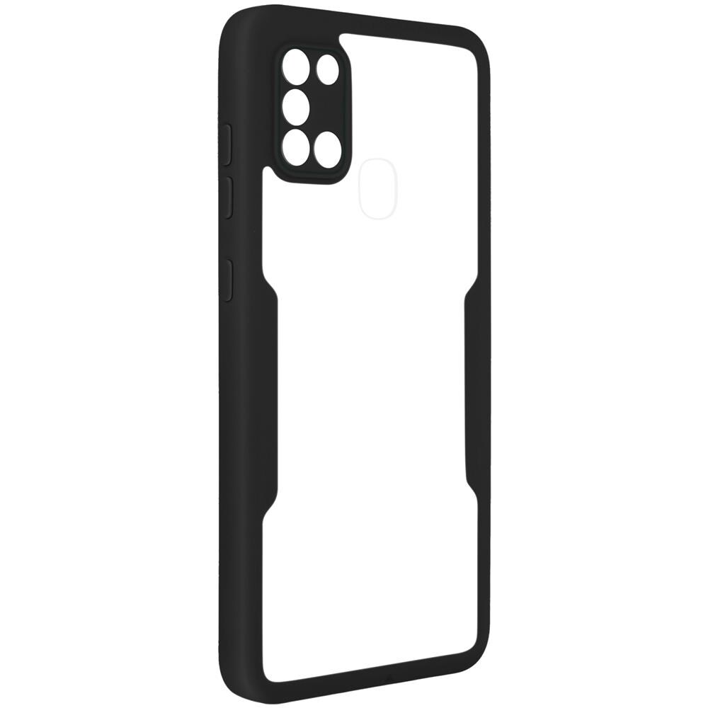 Cover Samsung Galaxy A21s Retro Plexiglass Fronte Polimero Bordo Nero - Foto 2