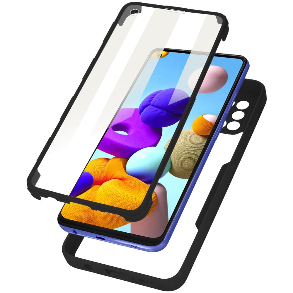 Cover Samsung Galaxy A21s Retro Plexiglass Fronte Polimero Bordo Nero - Foto 1