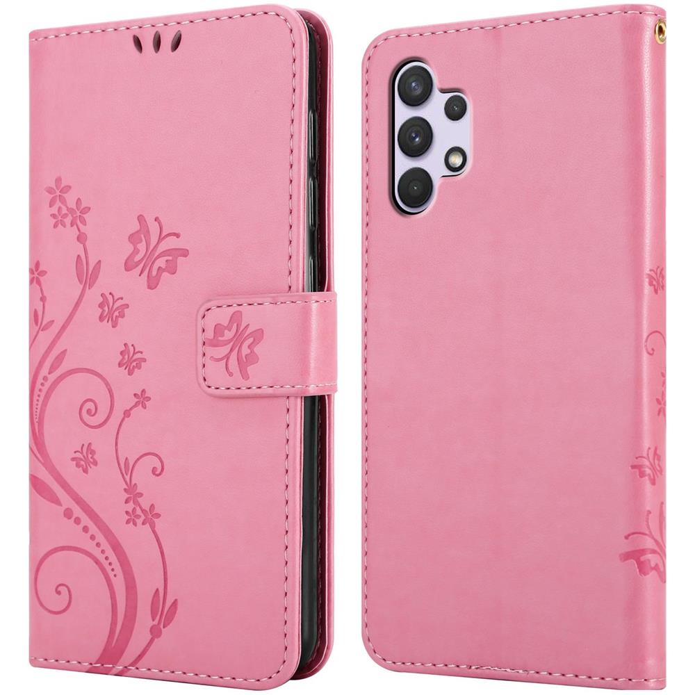 Cadorabo Custodia Compatibile Con Samsung Galaxy A32 4g In Rosa Fiore - Coperchio Protettivo In Design Floreale Con Chiusura Magnetica, Funzione Stand E Slot Per Carte - Foto 8