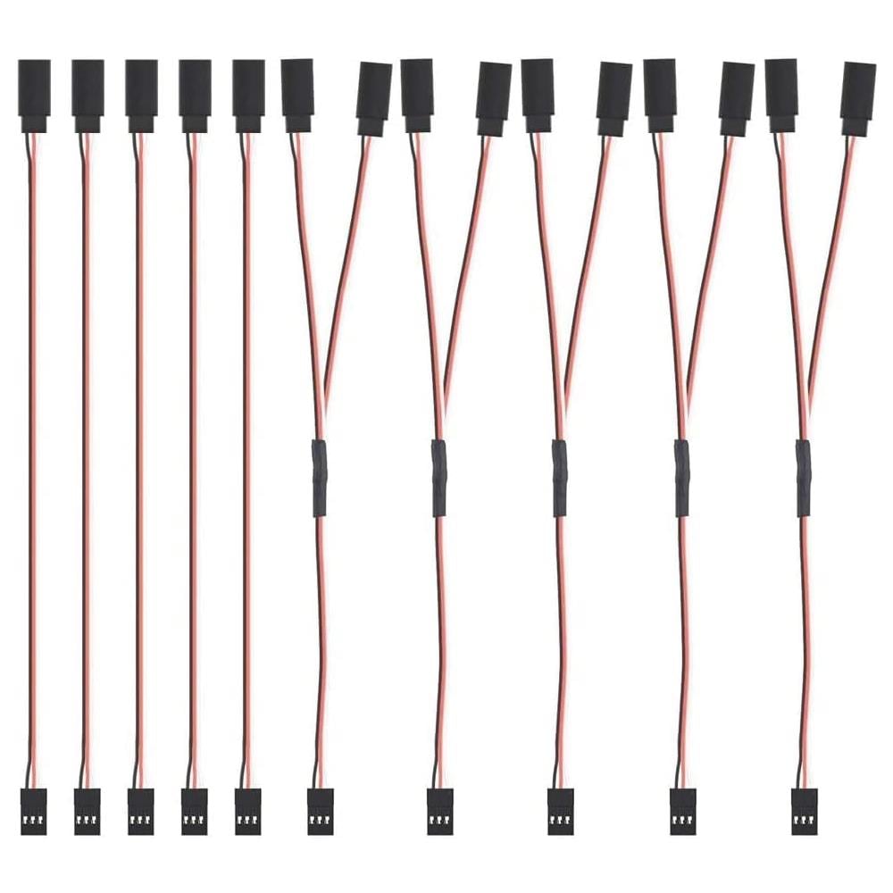 10 Pezzi Servo Di Estensione Per Rc, 150mm Servo Extension Cable Cavo Y Servo, 3 Pin Maschio A Femmina Rc Servo Cavo, Servo Filo Di Estensione Jr Connettore Spina Per Rc Aereo - Foto 1