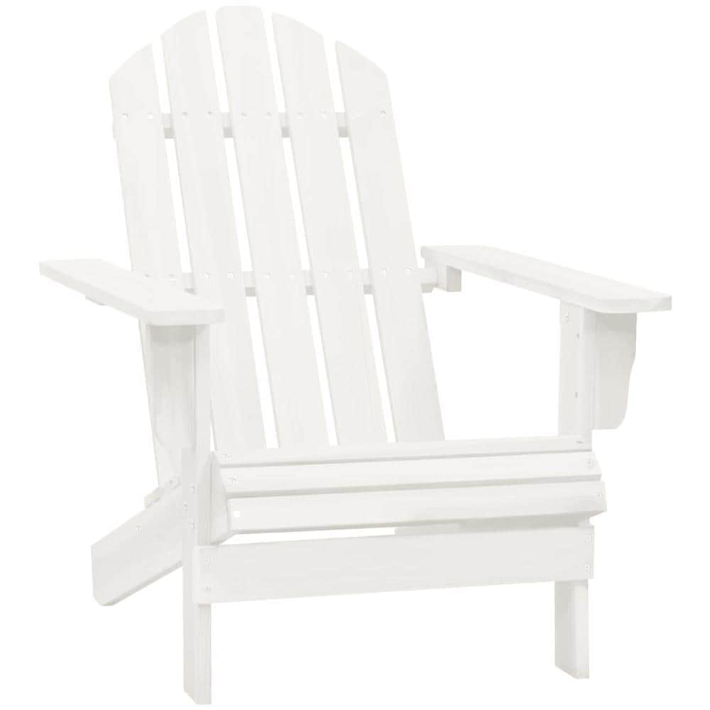 Sedia Adirondack Con Ottomana E Tavolo In Abete Massello Bianco - Foto 8