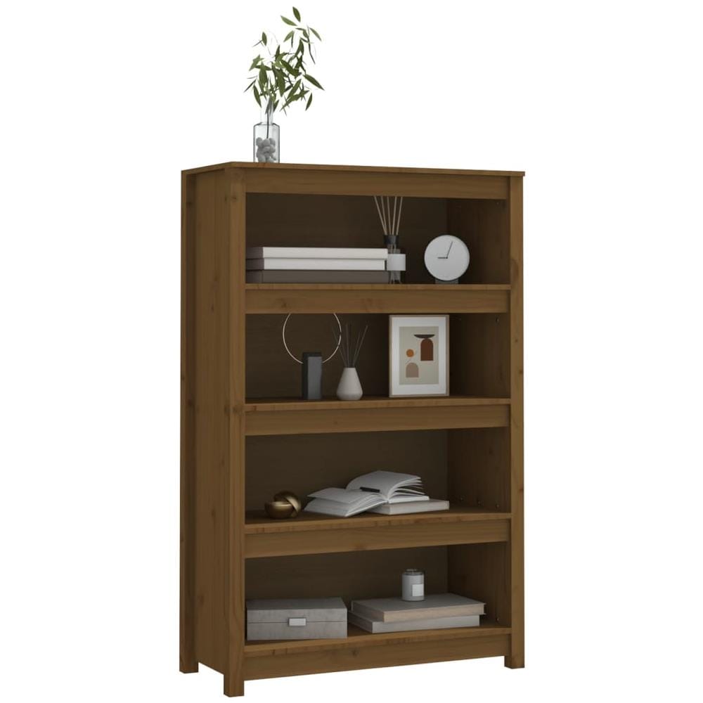 Libreria Marrone Miele 80x35x126 Cm In Legno Massello Di Pino - Foto 2