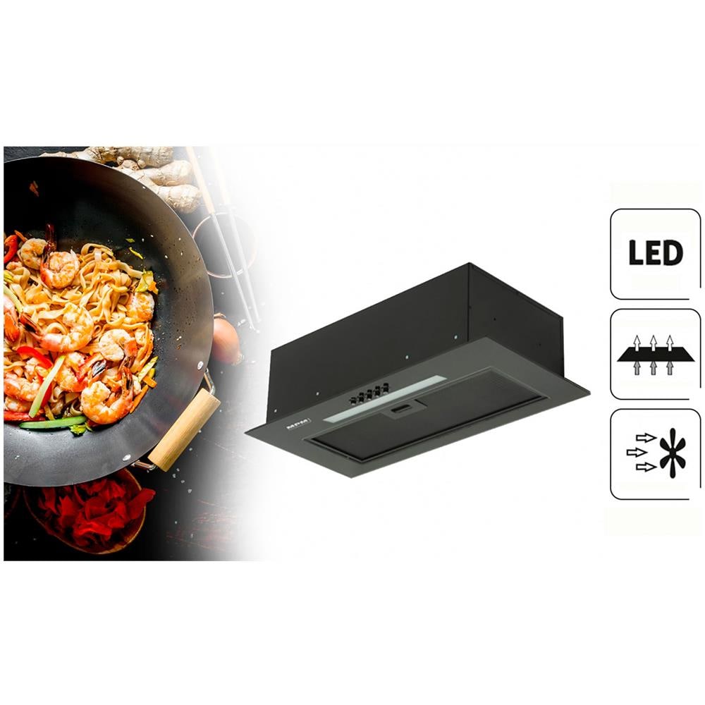 Cappa Aspirante Da Incasso 60 Cm 3 Velocità Aspirante Esterna O In Ricircolo Colore Nero - Foto 7