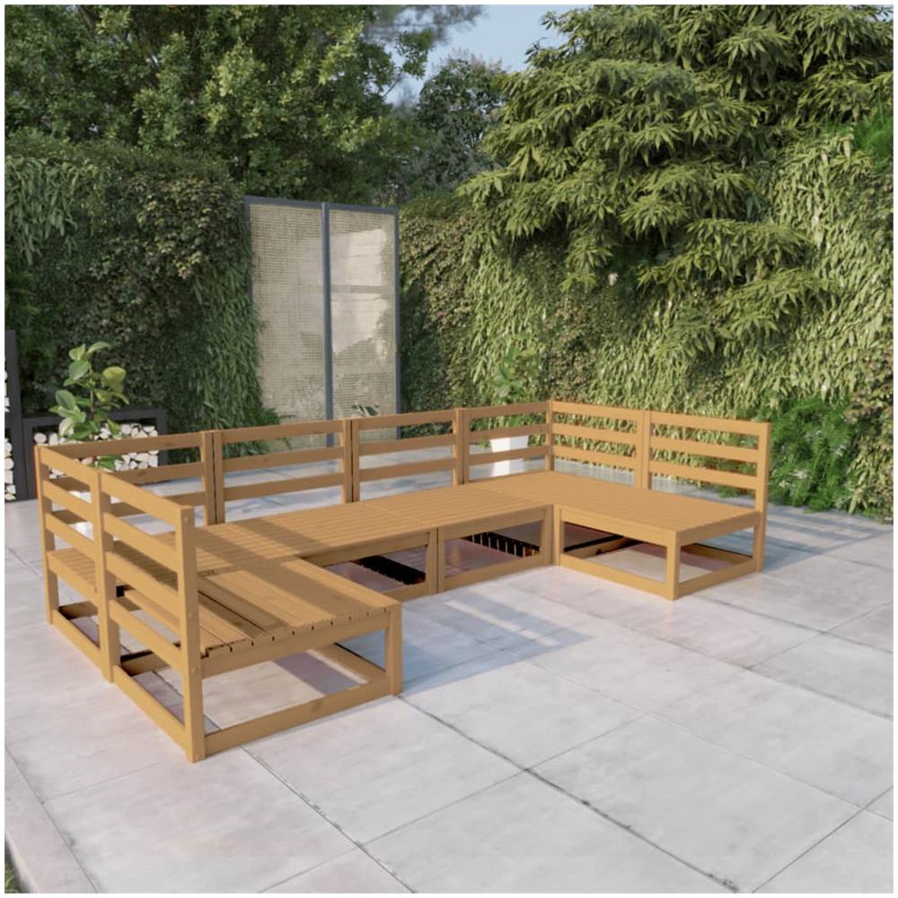 Set Divani da Giardino 6 pz in Legno Massello di Pino - Foto 1