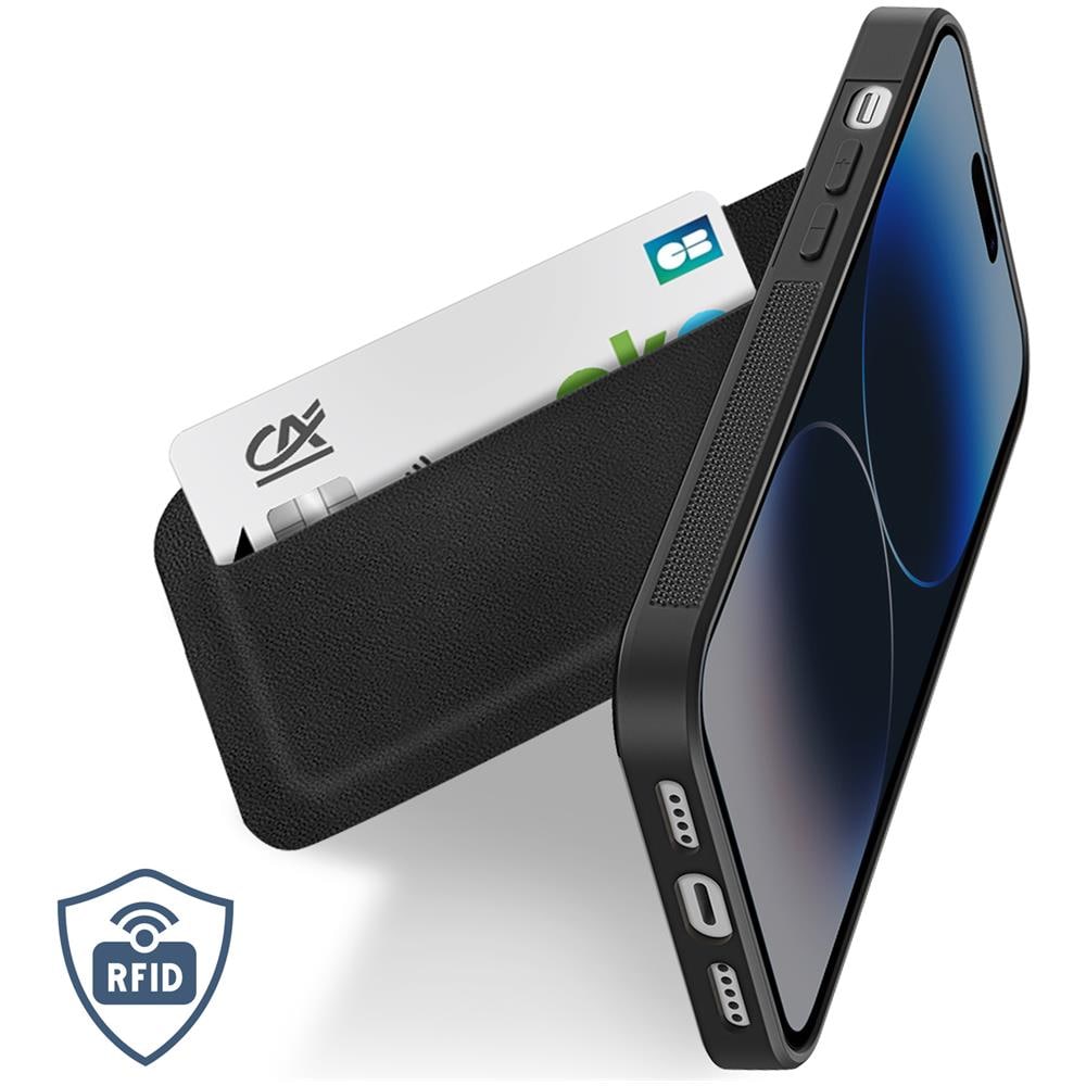 Cover Magsafe Per Iphone 15 Pro Portacarte Blocco Rfid Dux Ducis Rafi Nera - Foto 2