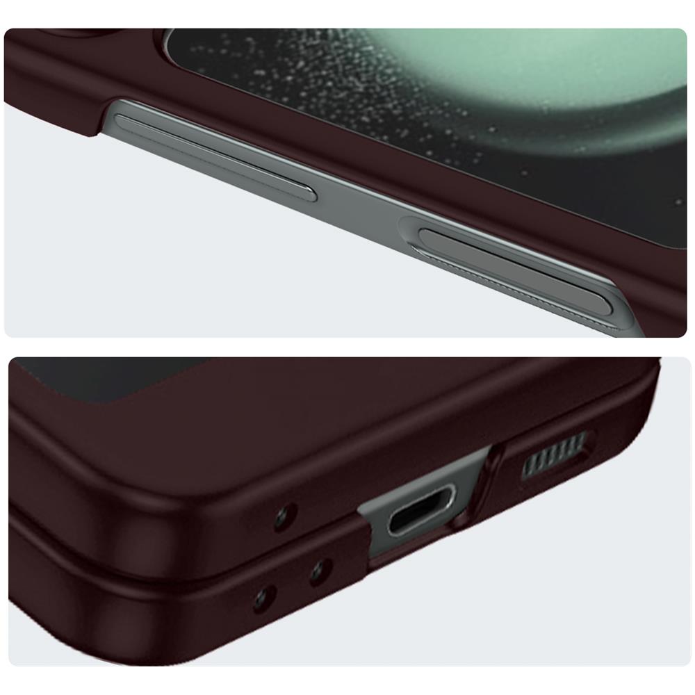 Cover Per Samsung Galaxy Z Flip5 Cavalletto Supporto Classic Stand Bordeaux - Foto 5