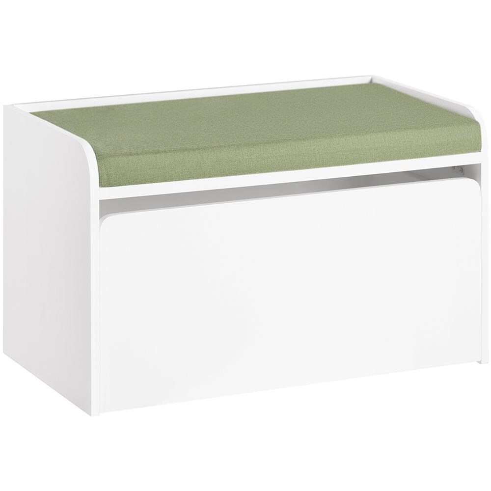 Cassapanca Portagiochi Per Bambini Scatola Portaoggetti Scarpiera Con Sedile Bianco 60x34x35cm Kmb80-w Sobuy - Foto 1