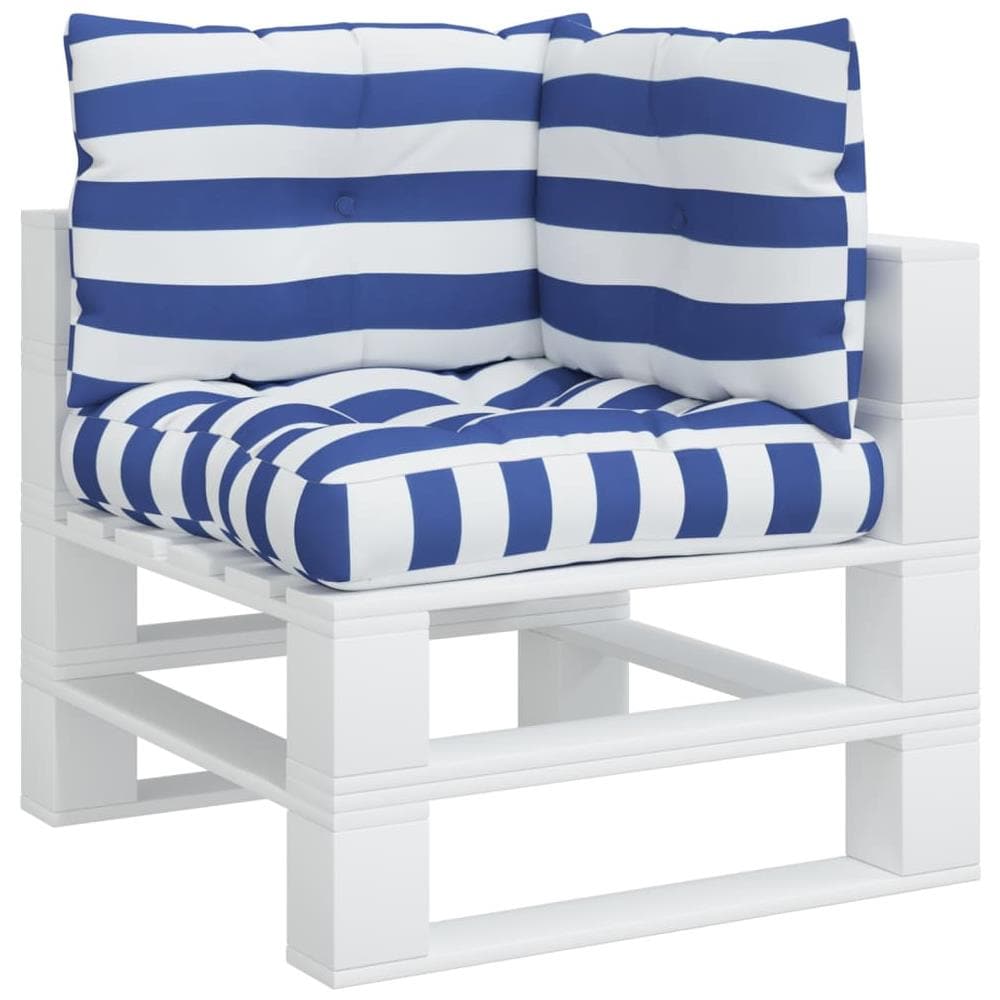 Cuscini Per Pallet 3 Pz Strisce Blu E Bianche Tessuto Oxford - Foto 3