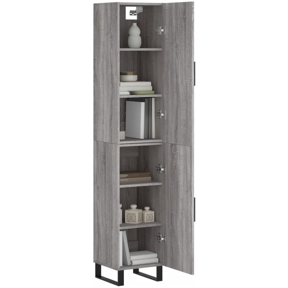 Credenza Grigio Sonoma 34,5x34x180 Cm In Legno Multistrato - Foto 3