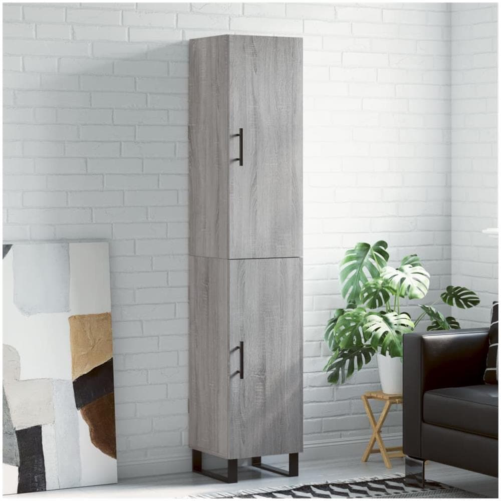Credenza Grigio Sonoma 34,5x34x180 Cm In Legno Multistrato - Foto 1