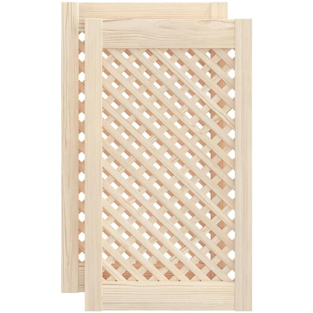 Ante Con Design A Reticolo 2 Pz 39,5x69 Cm In Legno Di Pino - Foto 2