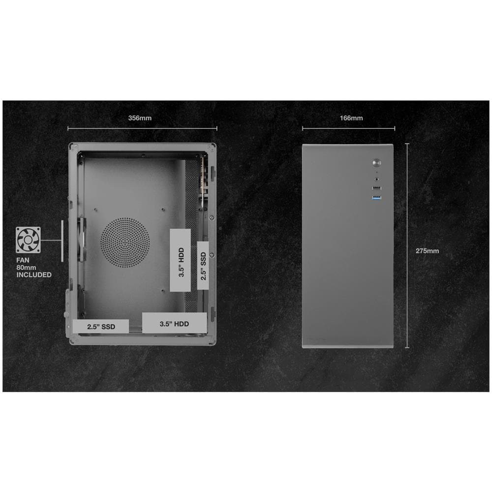 Case Microatx Novax MCC Midi Tower ATX / Micro-ATX / Mini-ITX 2 Porte USB 3.0 Colore Nero - Foto 4