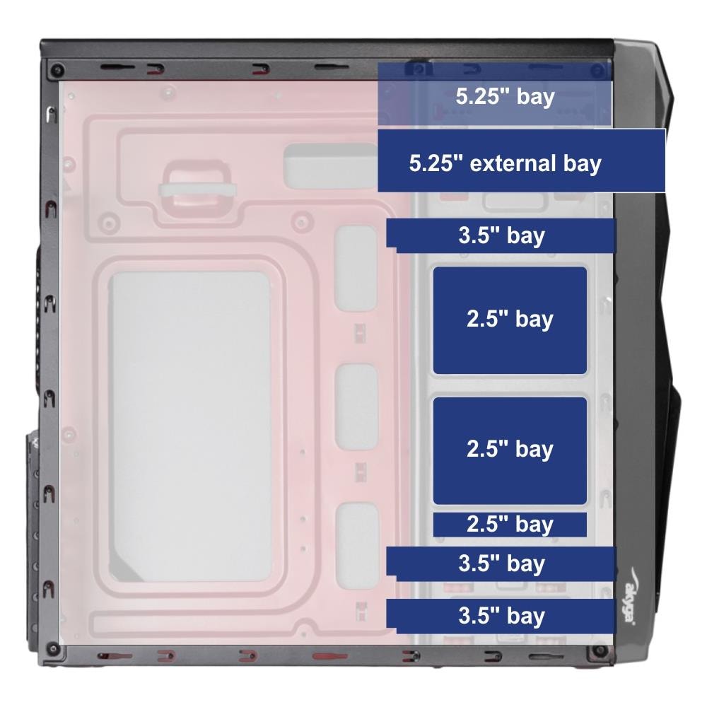 Case ak995bk Midi Tower Micro-ATX Mini-ITX 2 Porte USB 2.0 Colore Nero - Foto 9