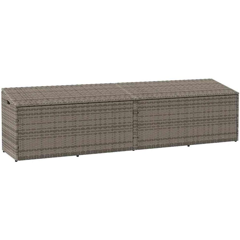 Baule da Giardino Grigio 220x50x58 cm in Polyrattan - Foto 1