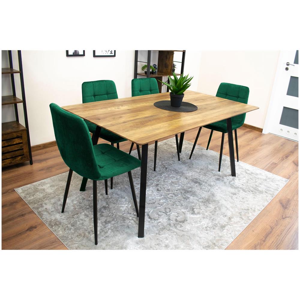 Sedia PYRA in velluto verde scuro, design moderno per soggiorno - Foto 10