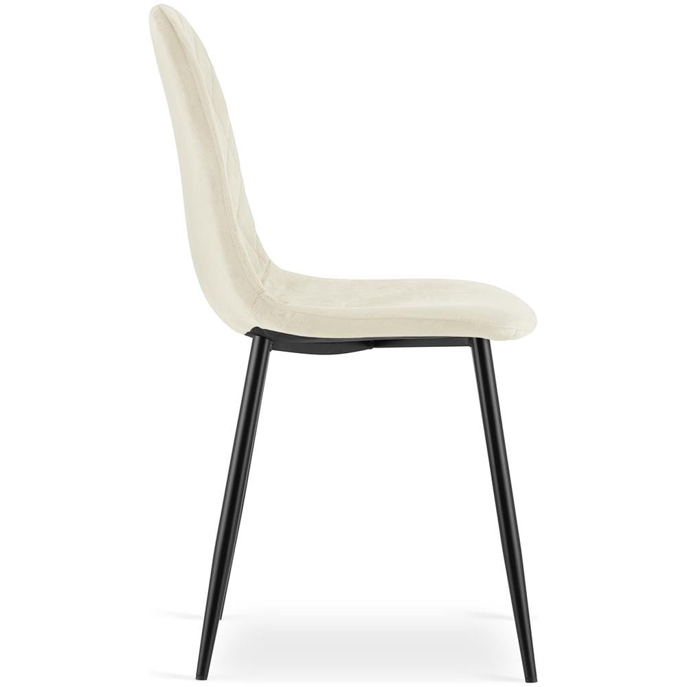 Sedia VALORA DAPI - Design ergonomico moderno in velluto beige x 1 - Foto 7