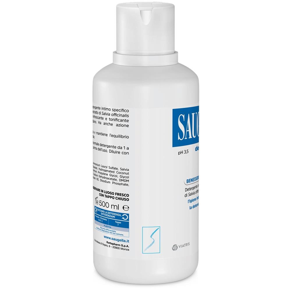 Saugella Dermoliquido PH 3,5 Detergente Intimo Benessere Quotidiano 500 ml - Foto 1