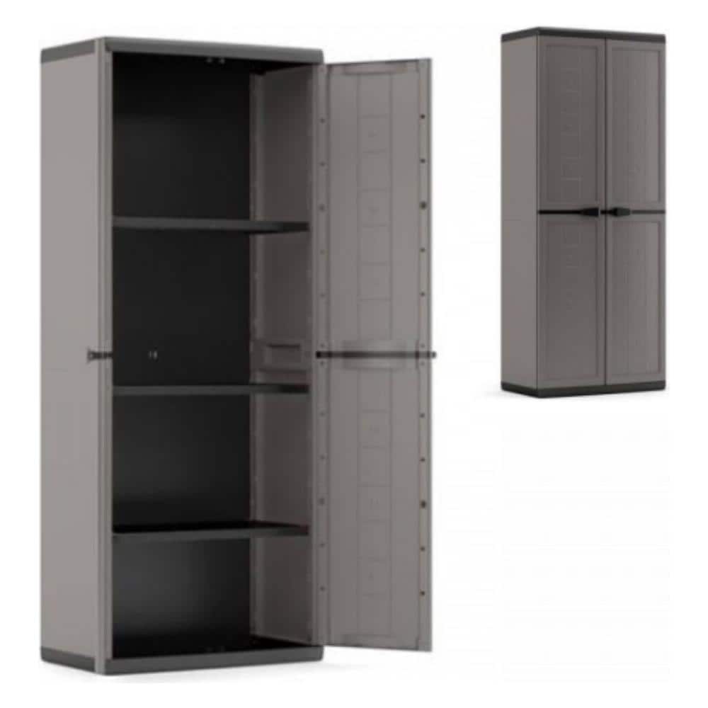 Armadio In Resina Tuttopiani Jolly 68x39x166cm Grigio 9732 - Foto 7