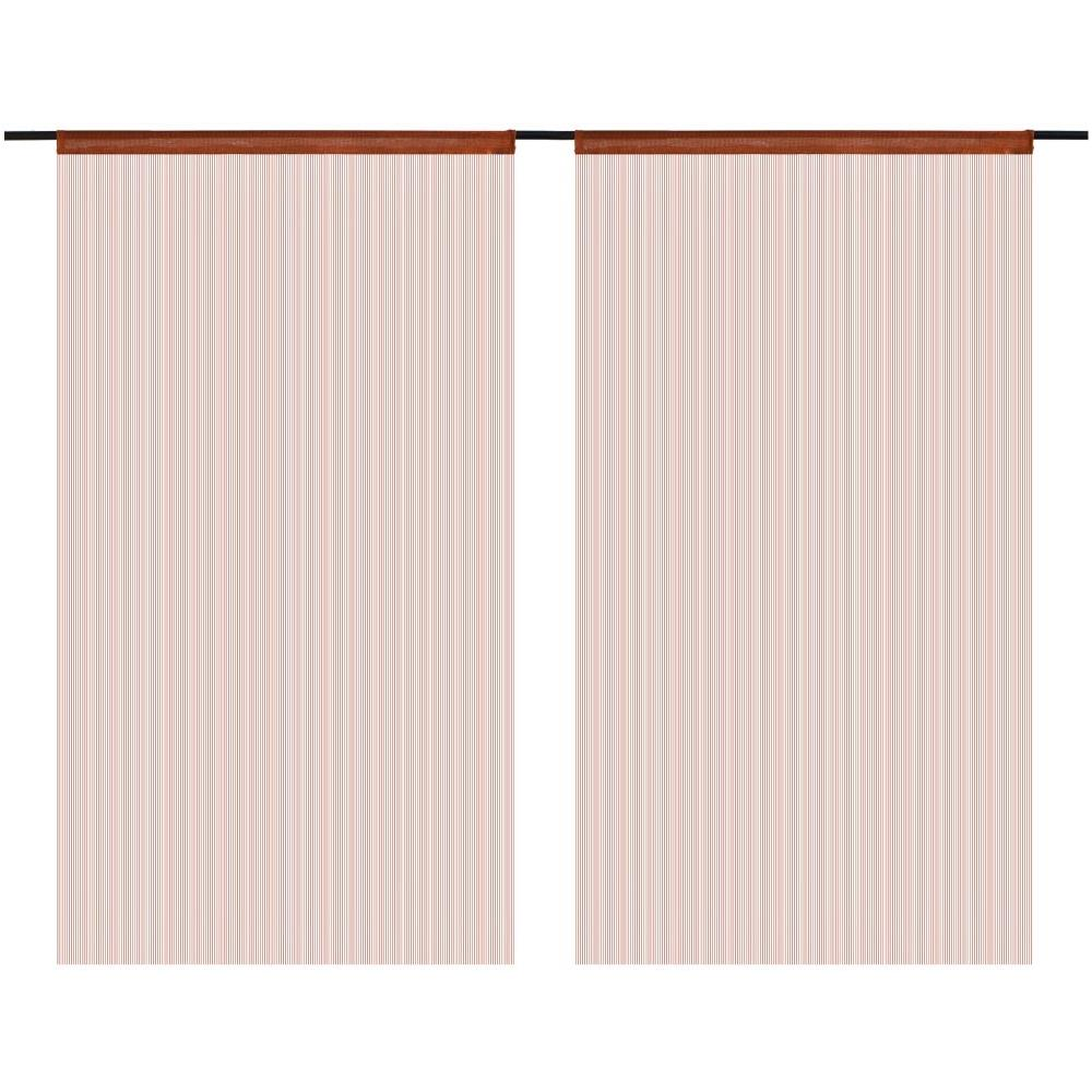 2 Pz Tende A Fili 140x250 Cm Marroni - Foto 2