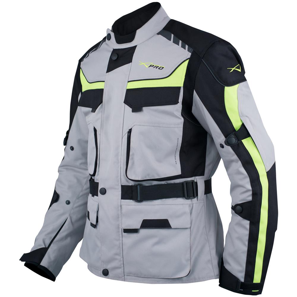 Giacca Impermeabile Moto Tessuto Protezioni Ce Scooter Viaggio Grigio 3x - Foto 5