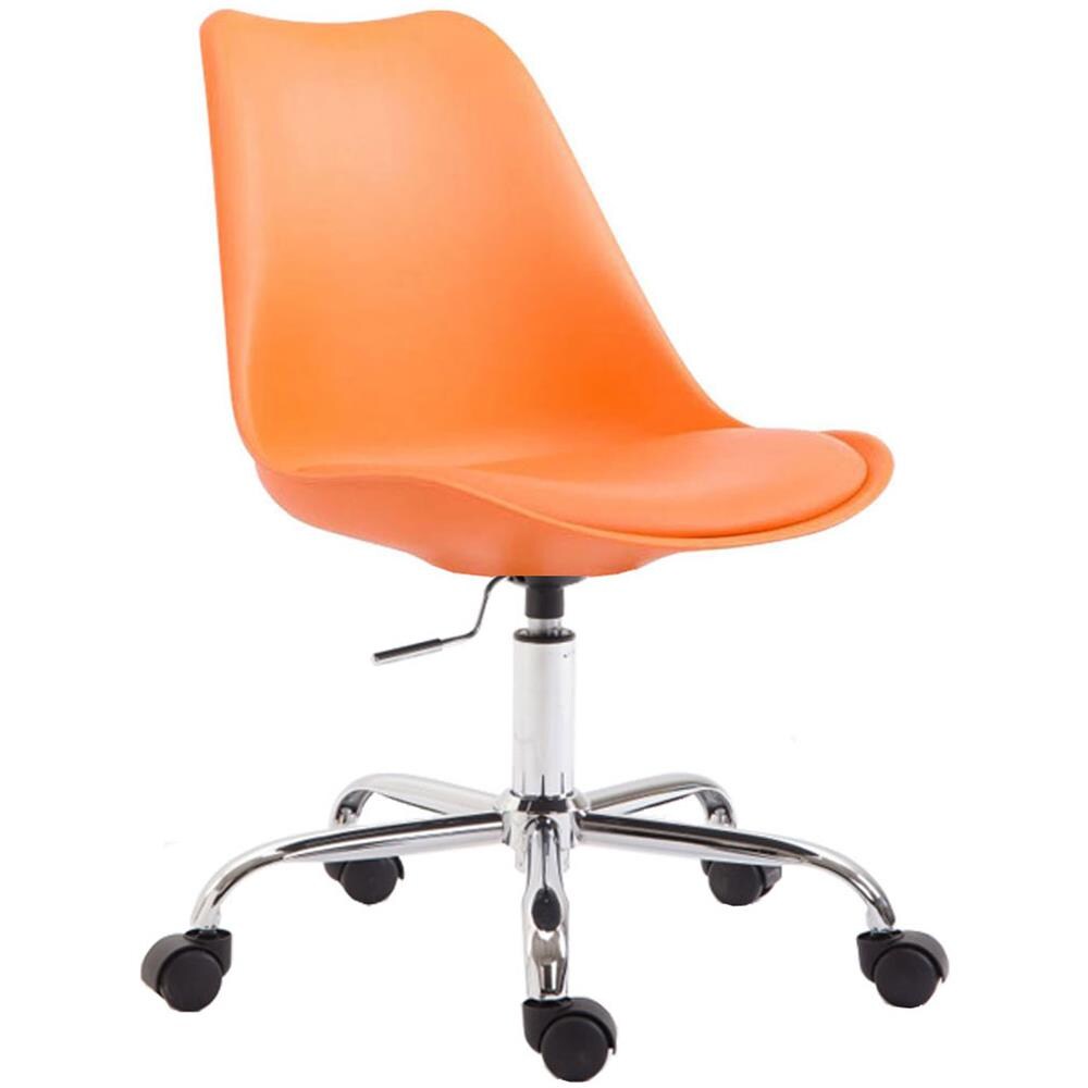 Sedia Ufficio Toulouse in Similpelle e Polipropilene - Sedia Scrivania Girevole Regolabile - Sedia Studio in Metallo, Carico Max 136kg - Sedia Lavoro con Ruote Arancione - Foto 1