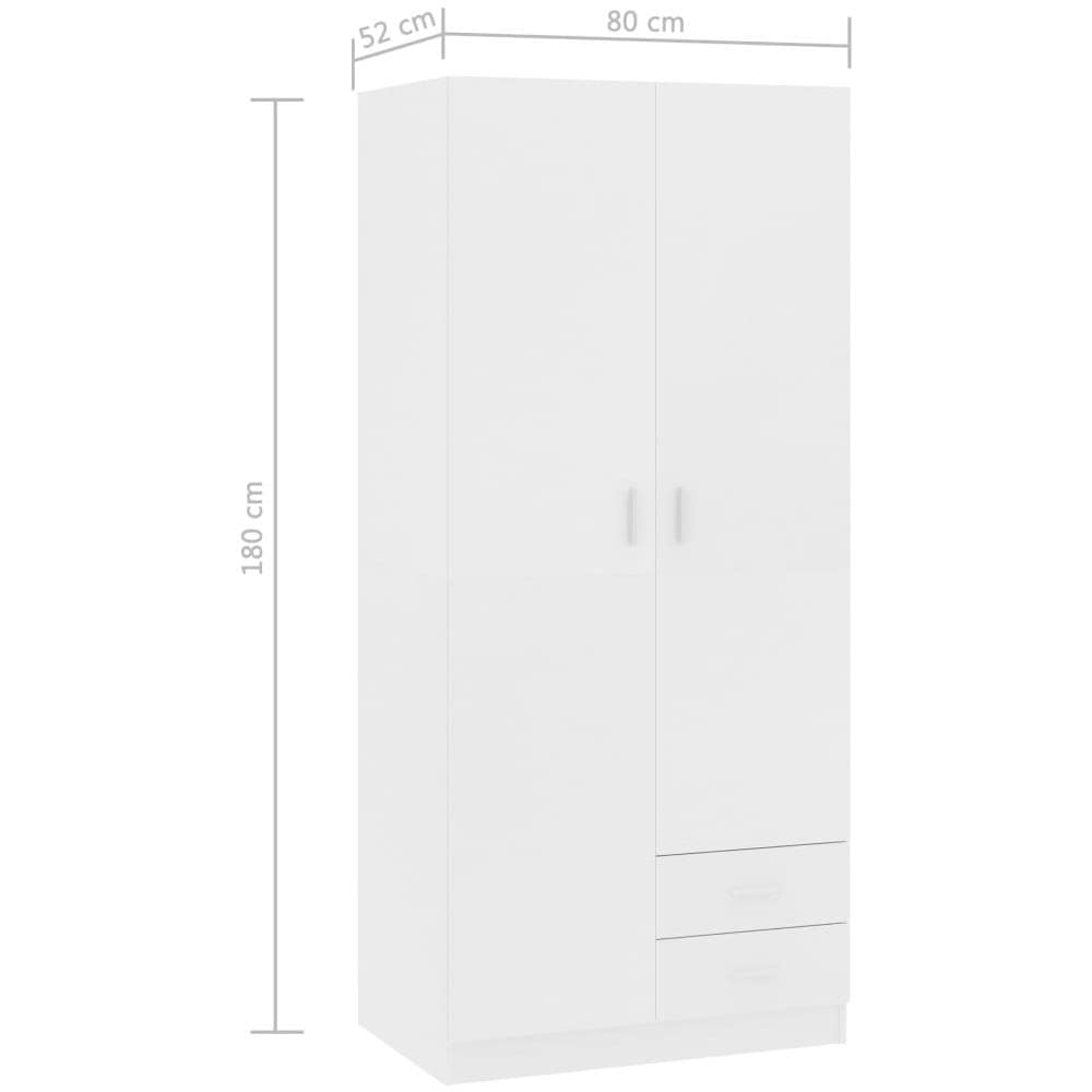 Armadio Bianco 80x52x180 cm in Legno Multistrato - Foto 10