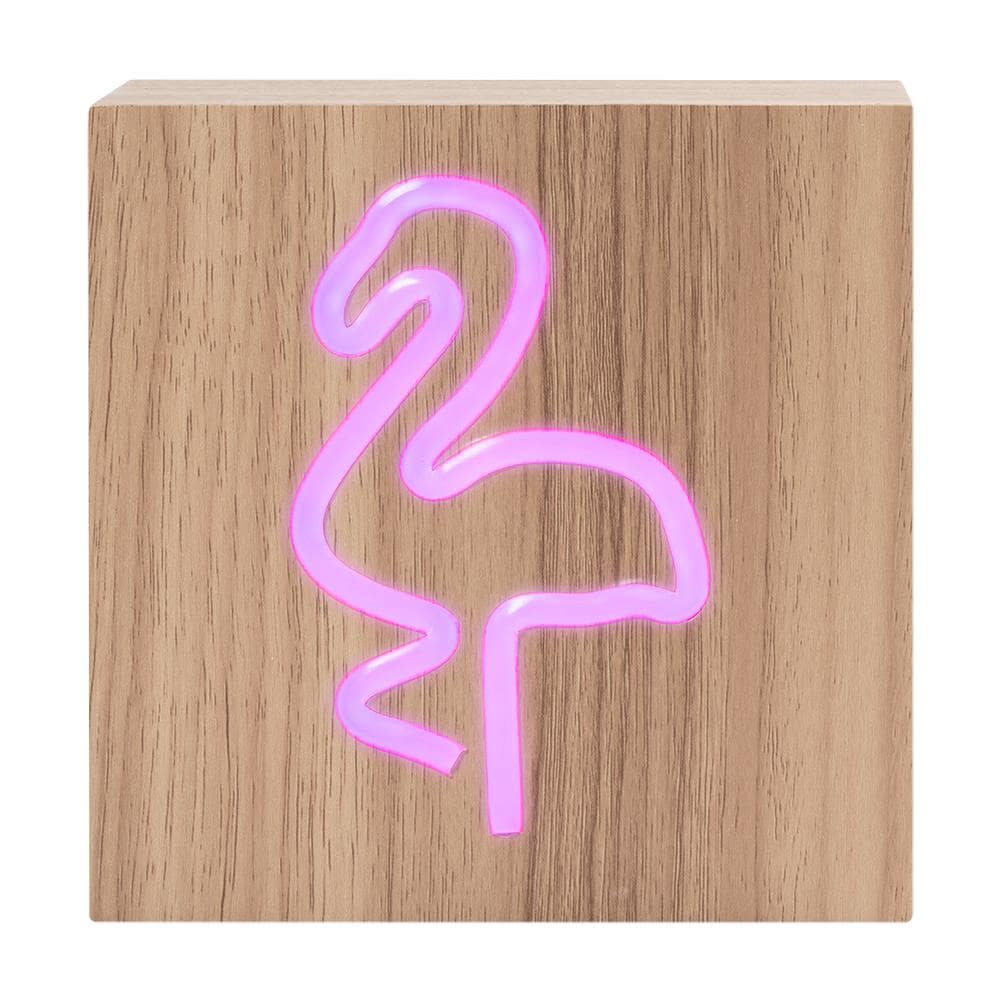 Speaker Wireless Luminoso Finitura in Legno Motivo Fenicottero - Foto 2