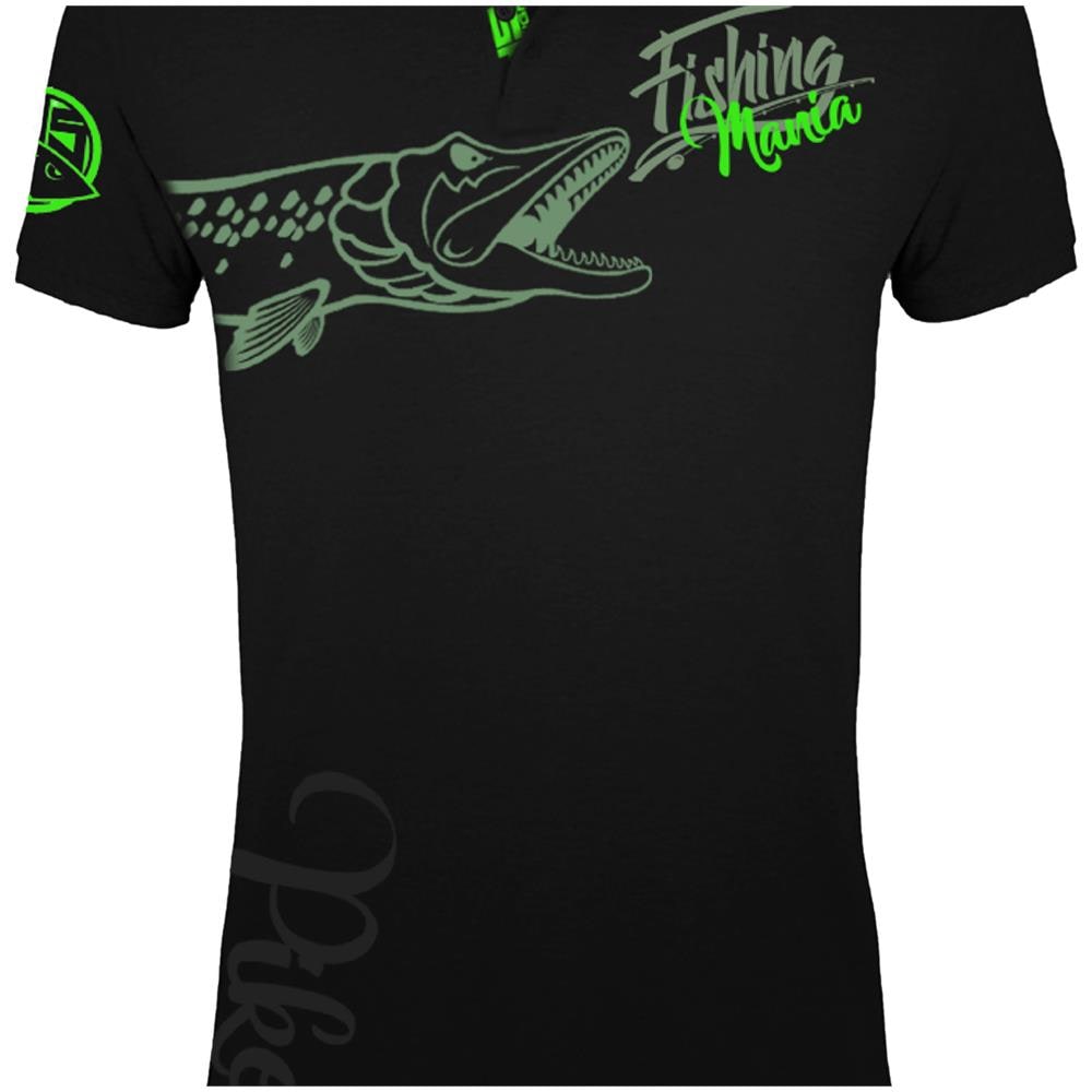 Pesca Mania Pike, Xxl Nero-verde, Il Luccio Pescatori Polo Shirt 010.200.605 - Foto 6
