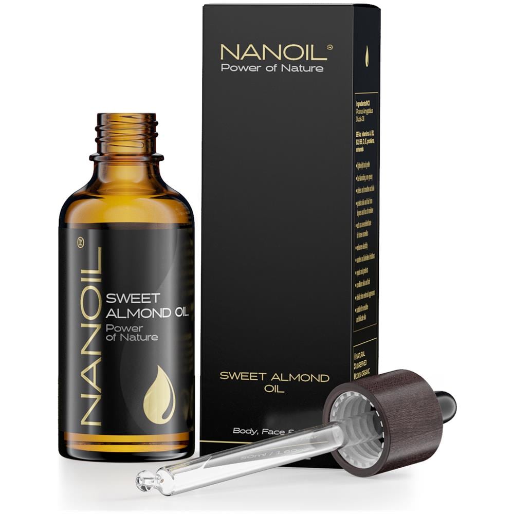 Almond Oil - Olio Di Mandorle Naturale, Spremuto A Freddo E Non Raffinato Per La Cura Di Viso, Corpo E Capelli, 50 Ml (1,7 Us Fl Oz). Protezione Uv, Effetto Rivitalizzante E Lifting - Foto 2