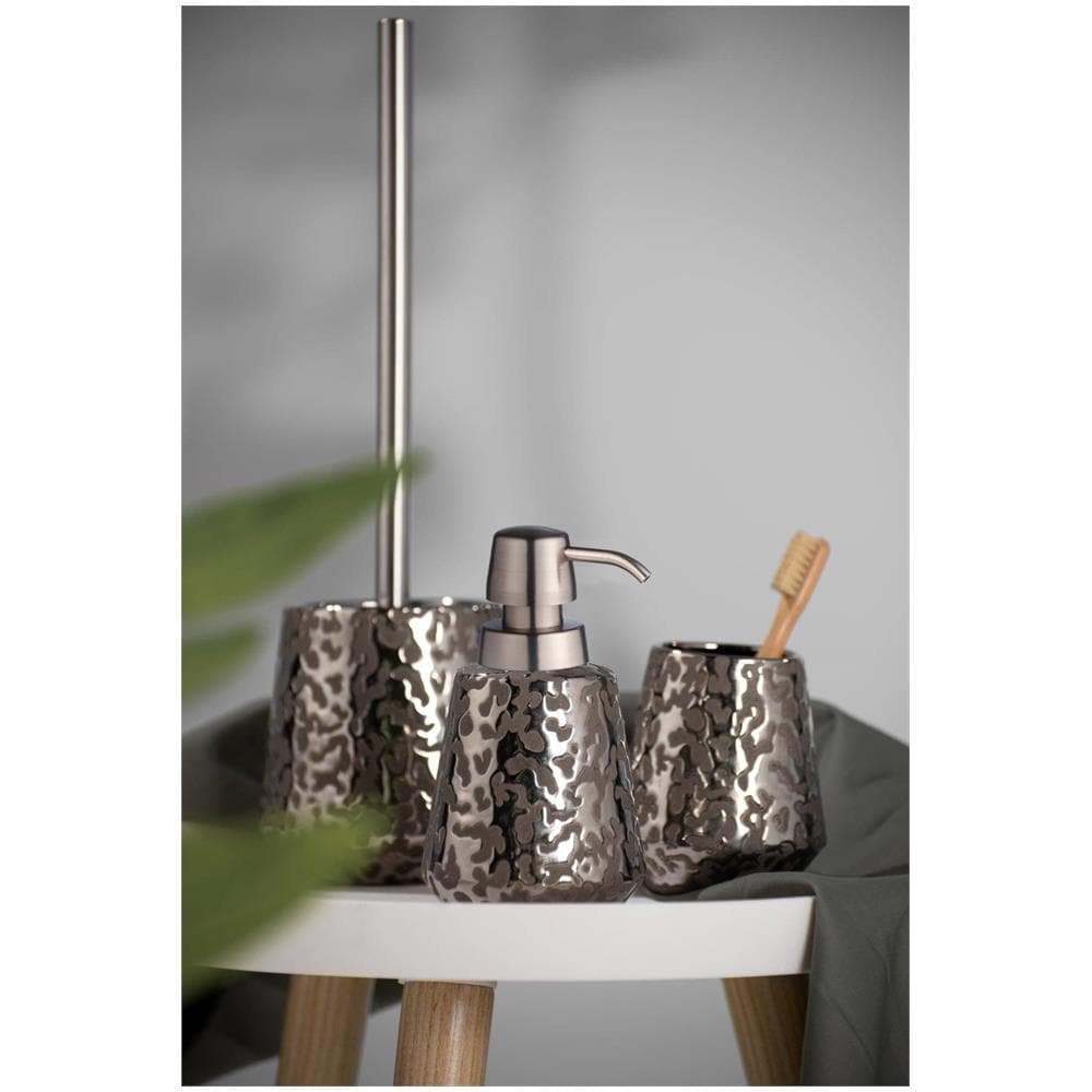 Contenitore Spazzolino Burgos, Con Finitura Platino, Ceramica, Ø 9,1 Cm, - Foto 4
