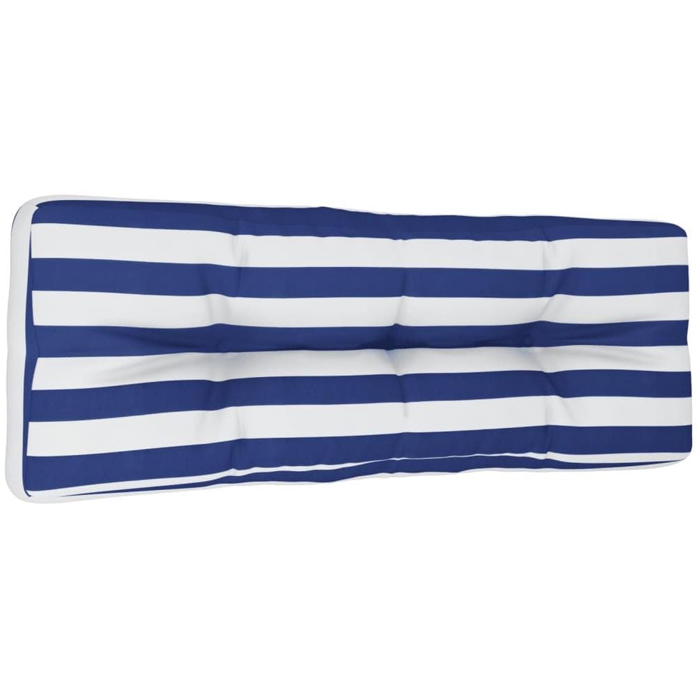 Cuscino Divano Pallet Strisce Bianche E Blu 120x40x12cm Tessuto - Foto 2