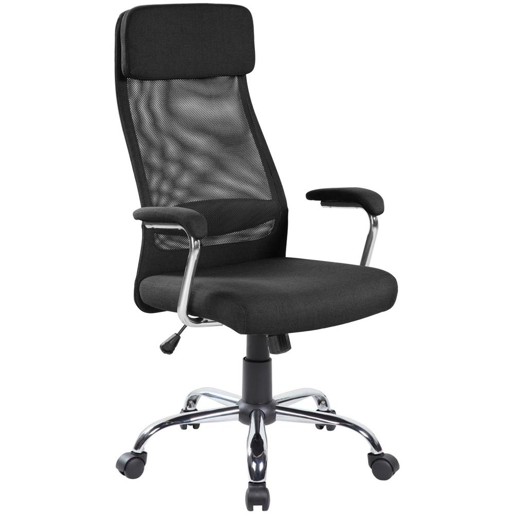Sedia Da Ufficio Adelaide, Poltrona Direzionale Con Braccioli, Sedia Ergonomica Da Ufficio, 65x65h114/125 Cm, Nero - Foto 1