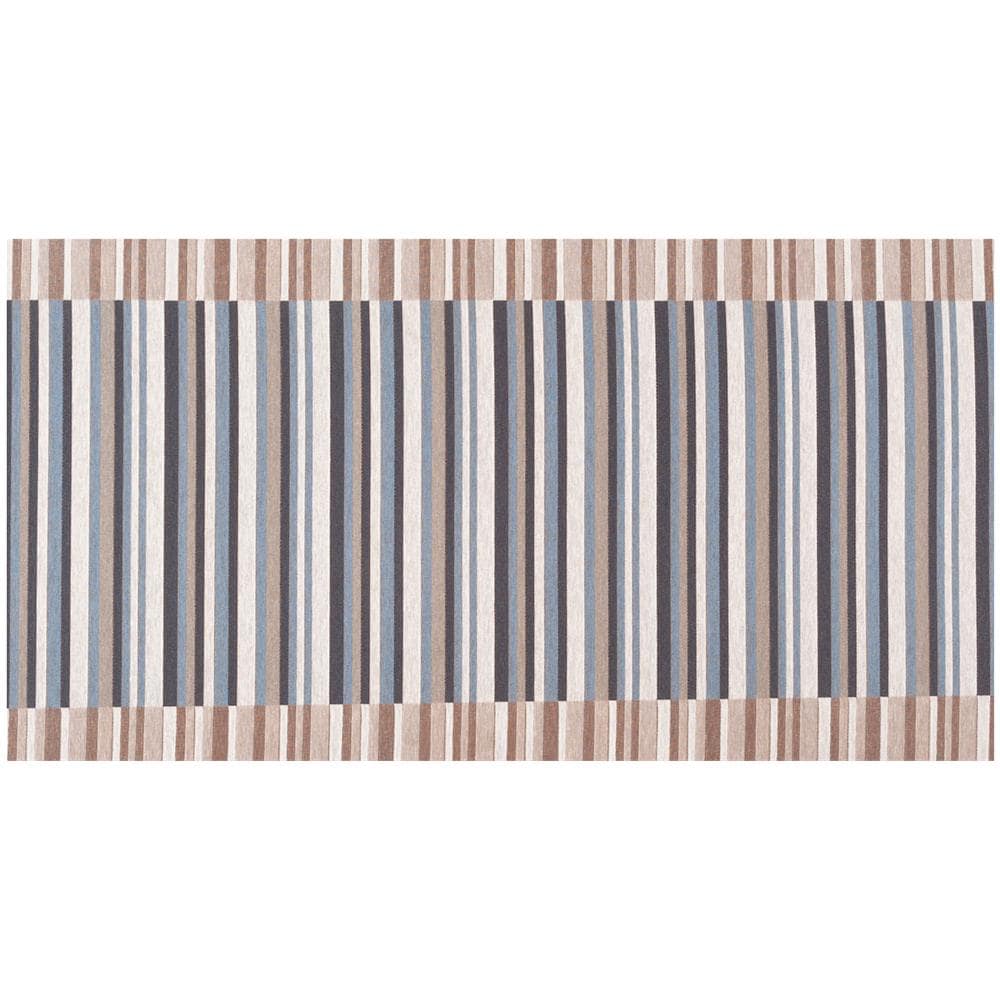 Tappeto Passatoia Tessuto Jacquard Linea Emozioni Disegno Rigato Line Blu 57x180 Blu - Foto 1