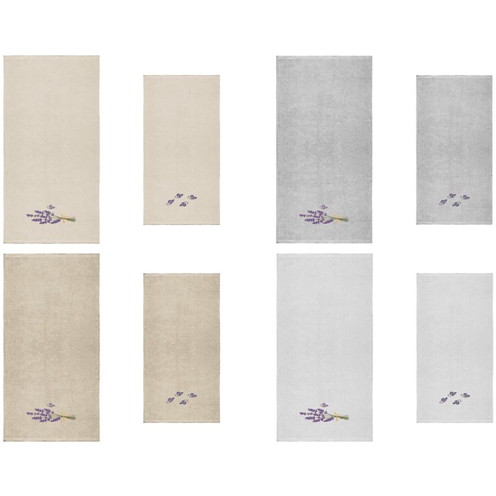 Set Asciugamano Copiola Salvietta Bagno Spugna 100% Cotone Farfalle Profumate Copiola Grigio - Foto 2