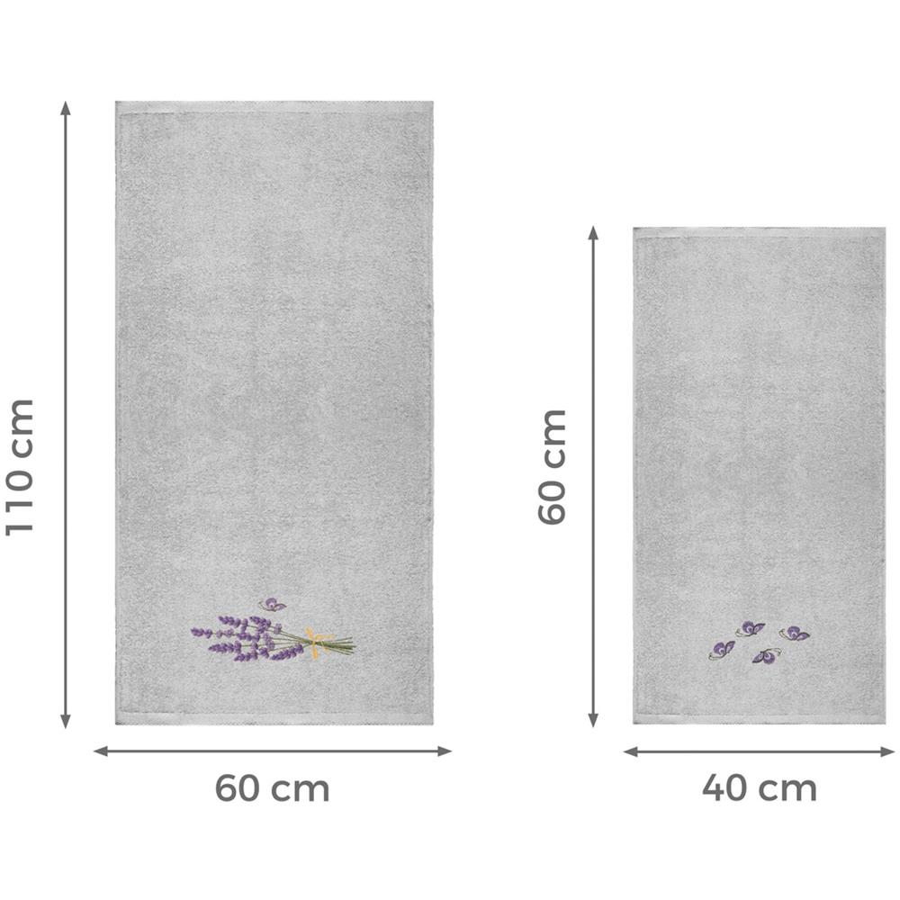 Set Asciugamano Copiola Salvietta Bagno Spugna 100% Cotone Farfalle Profumate Copiola Grigio - Foto 5
