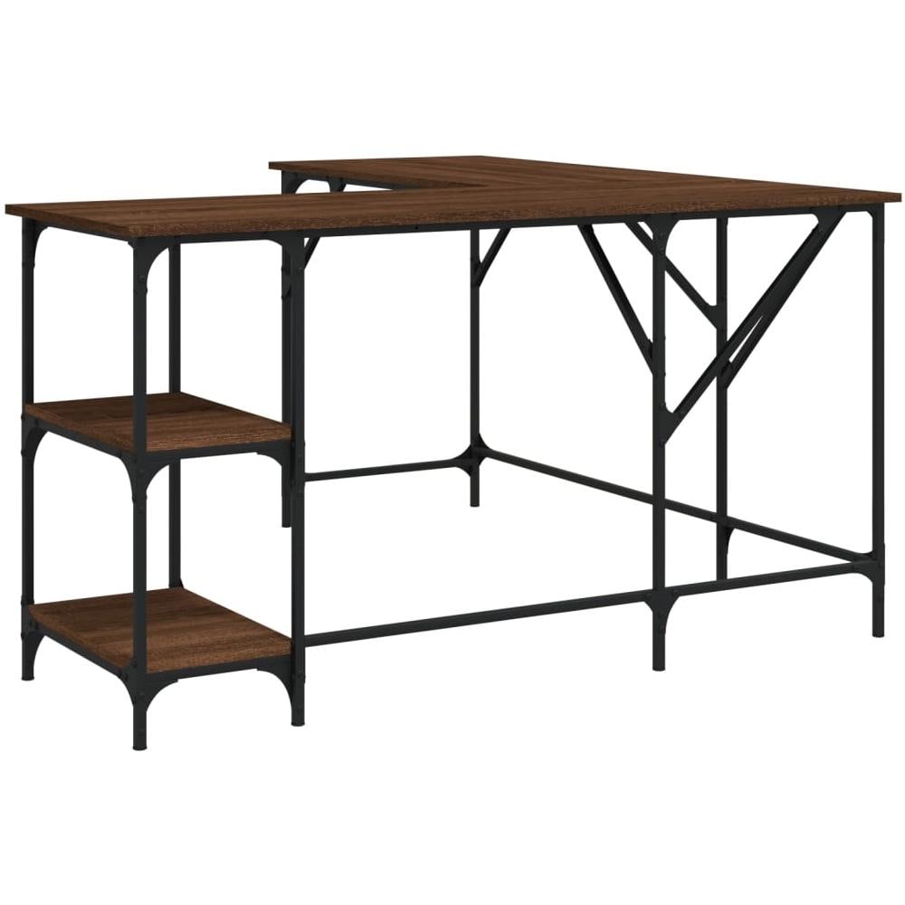 Scrivania Rovere Marrone 139x139x75 Cm In Legno Multistrato - Foto 2