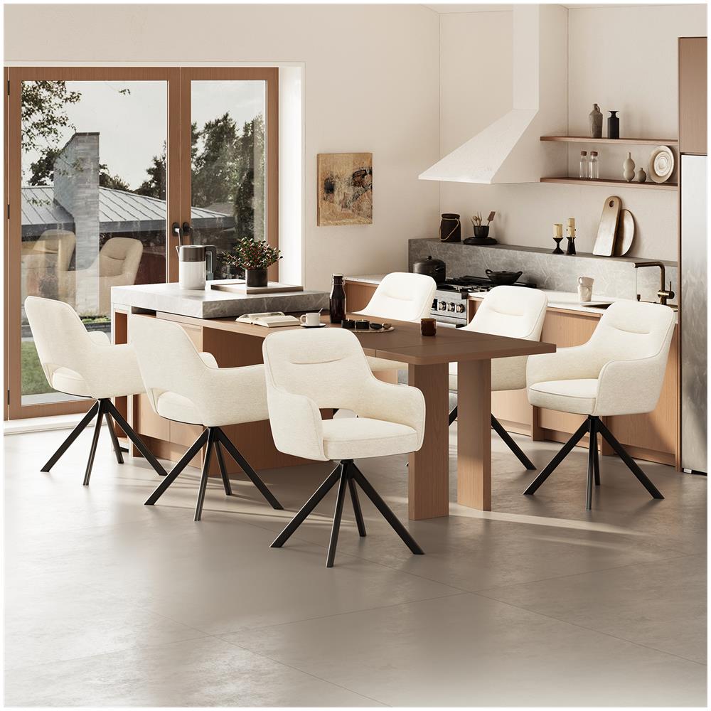 Sedie Girevoli, Set Da 2 Pezzi, Sedie Girevoli Premium Con Braccioli Semicompleti E Struttura Metallica Stabile, Colore Beige - Foto 8