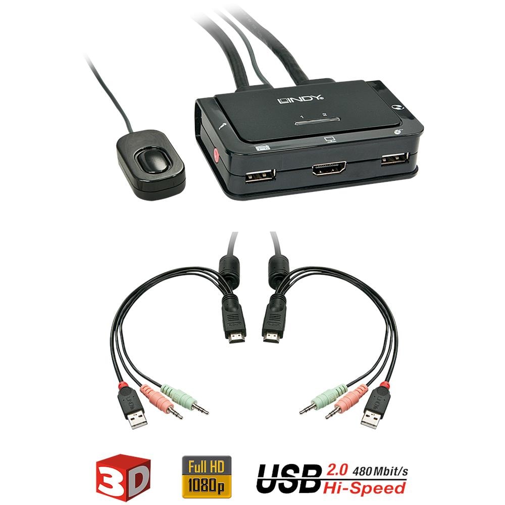 KVM Switch Compact HDMI USB e Audio, 2 porte - Foto 4