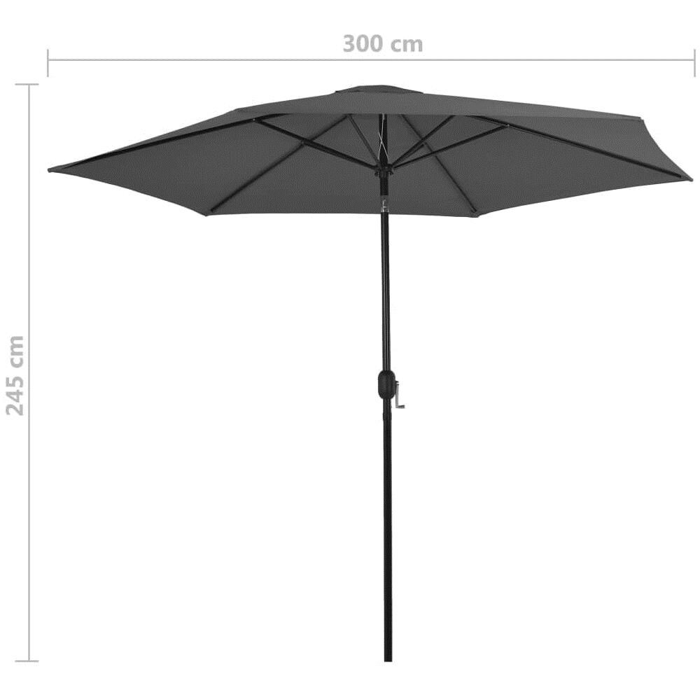 Ombrellone Da Esterni Con Palo In Metallo 300 Cm Antracite - Foto 7