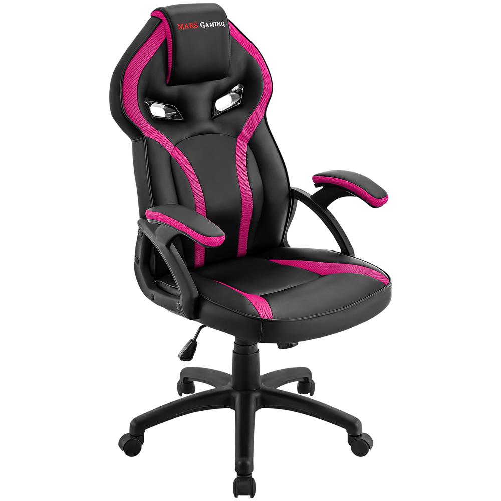 Sedia Gaming MGC118BPK in Ecopelle Colore Nero / Rosa - Foto 1