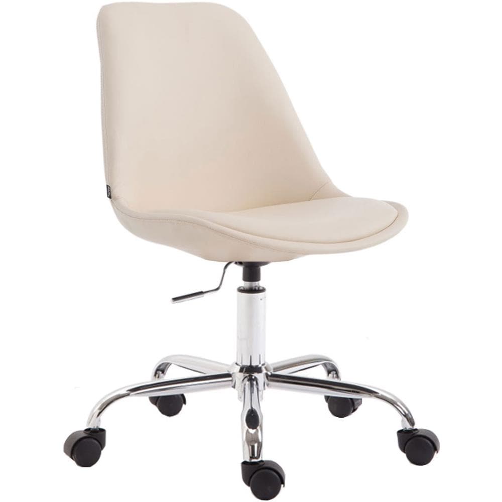 Sedia Ufficio Toulouse in Similpelle - Sedia Scrivania Girevole e Regolabile - Sedia Studio Telaio in Metallo, Carico Max 136kg - Sedia Lavoro con Ruote Crema - Foto 1